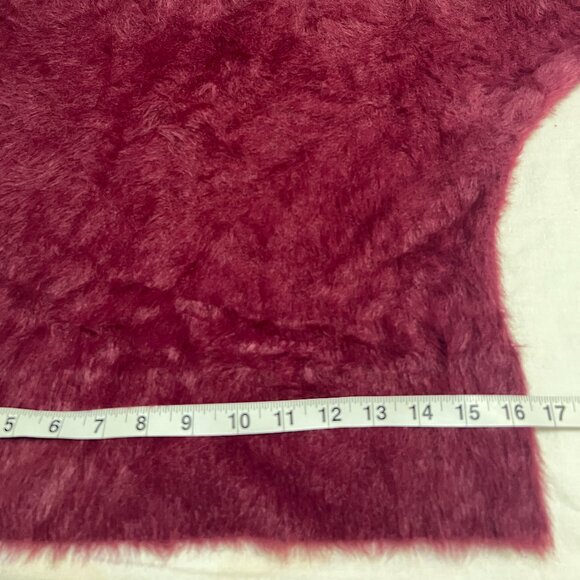 Anthropologie Fuzzy Maroon Pullover Sweater Sz M Nylon Blend Long Sleeve Cozy - Picture 9 of 11